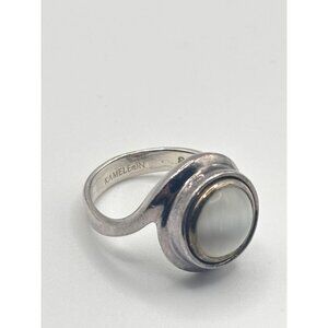Kameleon 925 Sterling Silver Ring With White Mother Of Pearl Gemstone Size 7.5